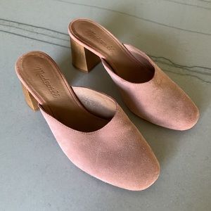 Madewell Blush Pink Suede Mules